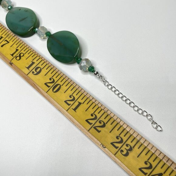 Artisan Handcrafted Blue Green Agate Gemstone Chunky Bold Necklace Beaded - Picture 6 of 9